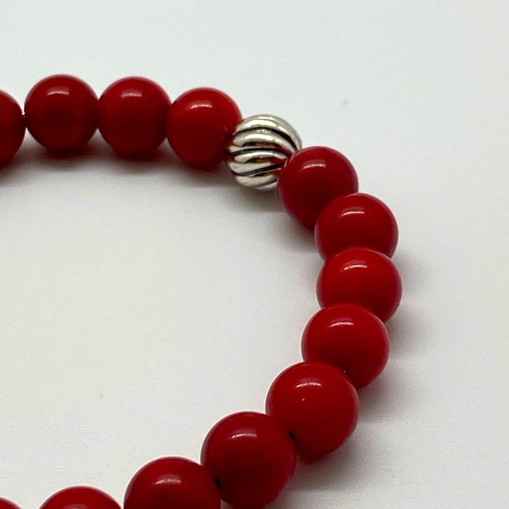 DAVID YURMAN Women's 8mm Coral Spiritual Beads Bracelet with Wave - Picture 3 of 6